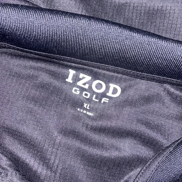 Izod Black Polo Shirt Classic Cotton Blend - Picture 2 of 3